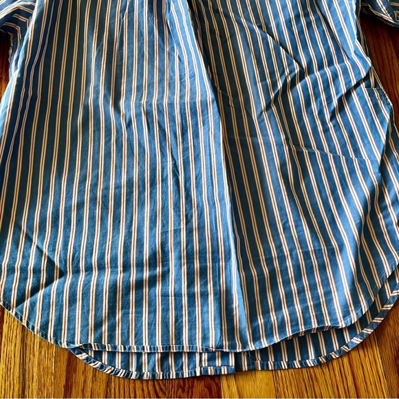 Lauren Ralph Lauren Women’s Size 10 Embroidered Crest Logo Striped Cotton Shirt - Picture 11 of 11